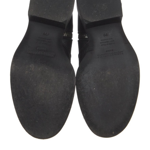 Zadig & Voltaire Leather Crystal Embellishment Moto Boots  size 6 - Picture 10 of 11